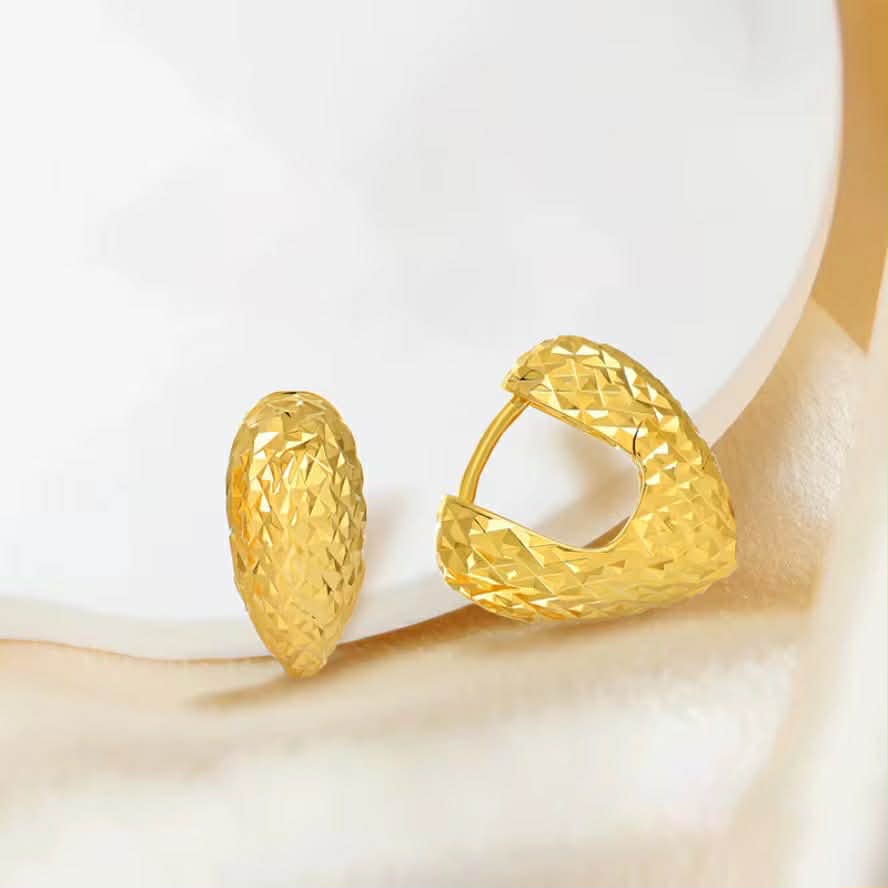 LUMINA - Kolczyki pozłacane z fakturą diamentową