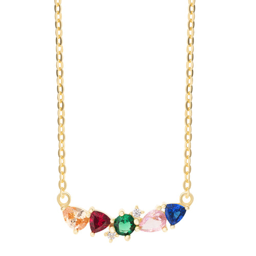 CARINO - KOMPLET: kolczyki + naszyjnik z kolorowymi kamieniami