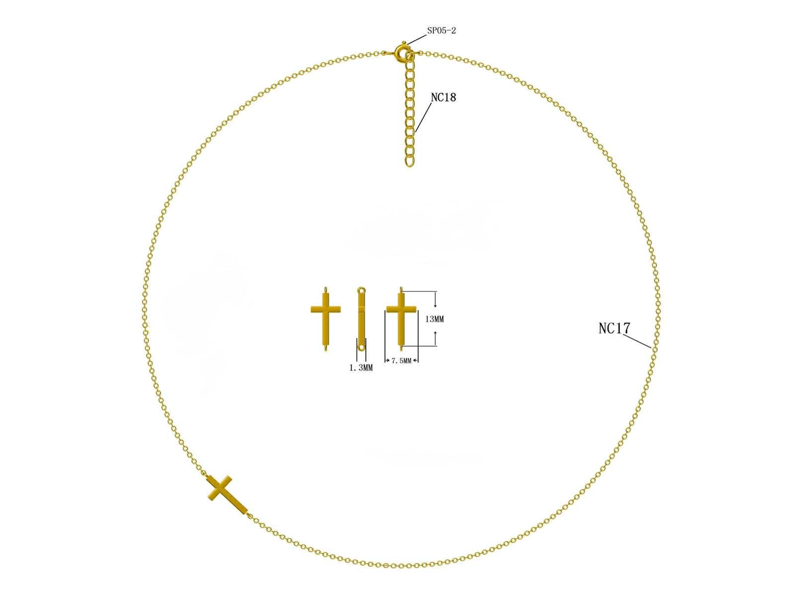 FEDE -  minimalistyczny naszyjnik z krzyżykiem