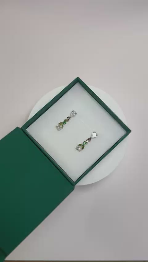 DONNA – Kolczyki z kolorowymi kamieniami i kroplą